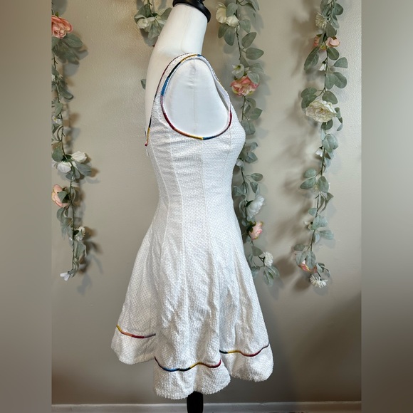 Staud Mini Wells Dress White Rainbow - Picture 6 of 9